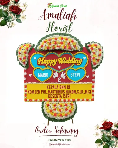 Karangan Papan Bunga Pernikahan di Slaranglor